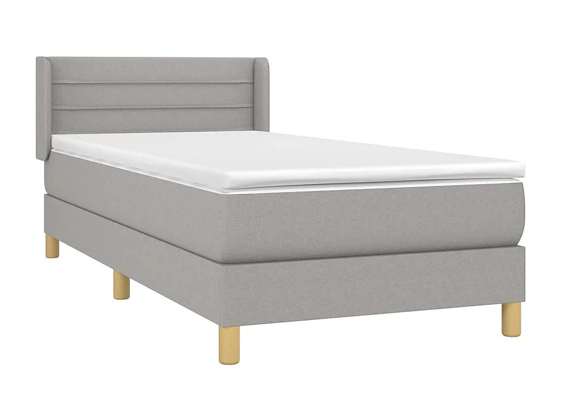 Boxspringbett mit Matratze,Bett für Schlafzimmer Hellgrau 90x200 cm Stoff -CFW36097