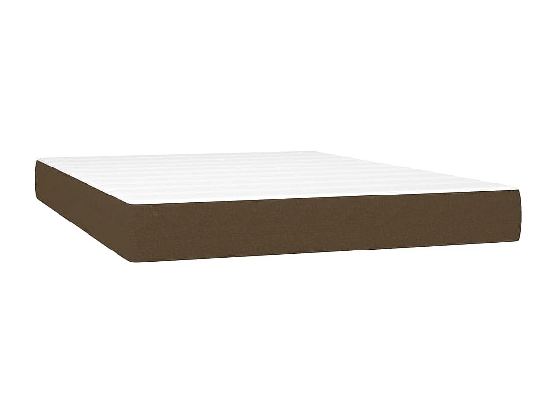 Ensemble complet boxspring - 140x190 cm + sommier tapissier + matelas Marron foncé SRGW10970