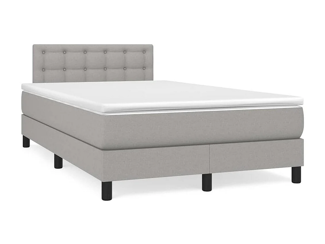 Boxspringbett mit Matratze,Bett für Schlafzimmer Hellgrau 120x200 cm Stoff -CFW44338
