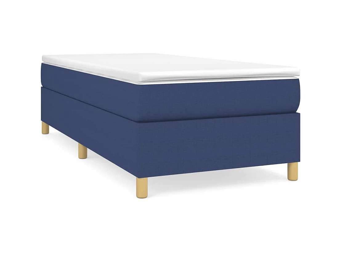 Ensemble complet boxspring - 100x200 cm + sommier tapissier + matelas Bleu Tissu SRGW42222