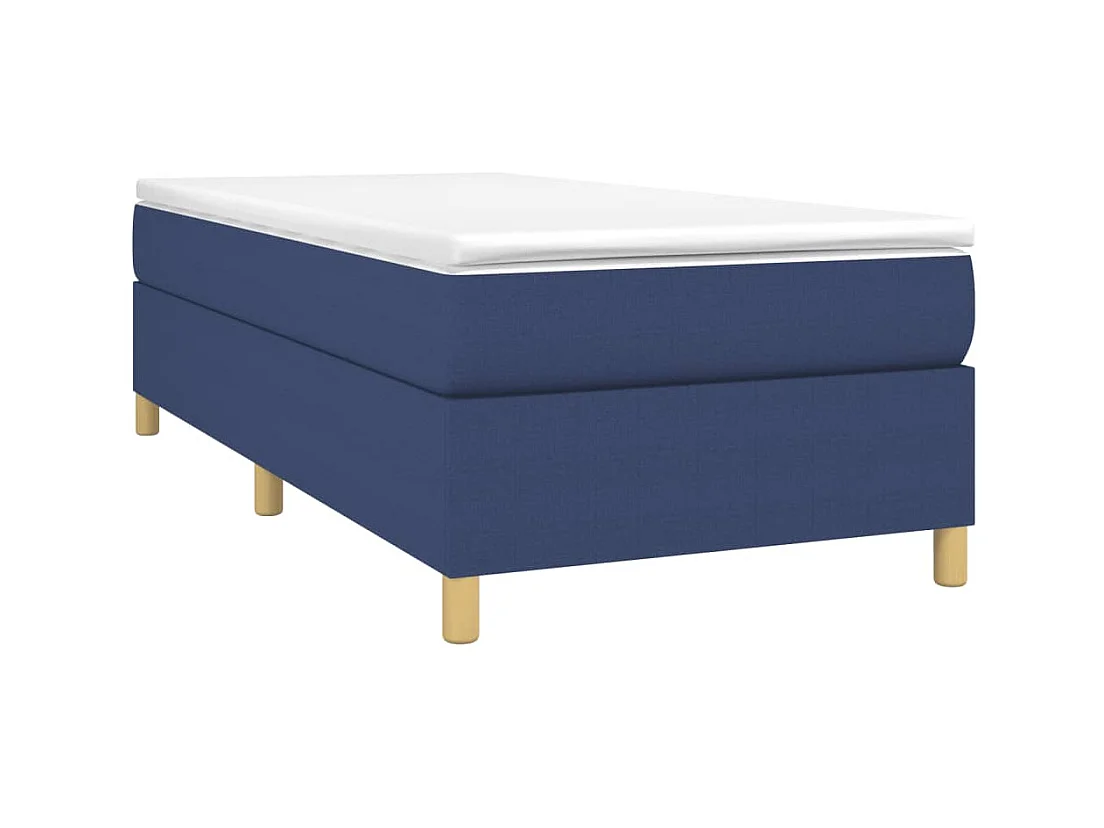 Ensemble complet boxspring - 100x200 cm + sommier tapissier + matelas Bleu Tissu SRGW42222