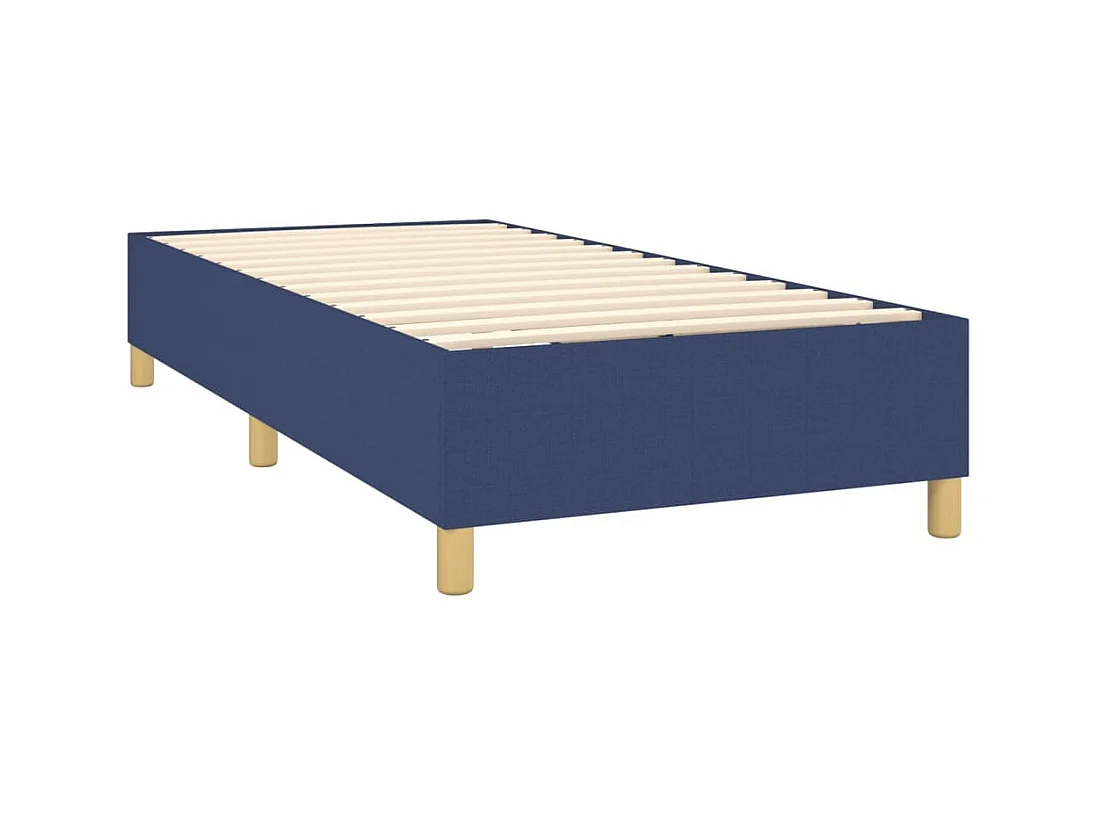 Ensemble complet boxspring - 100x200 cm + sommier tapissier + matelas Bleu Tissu SRGW42222