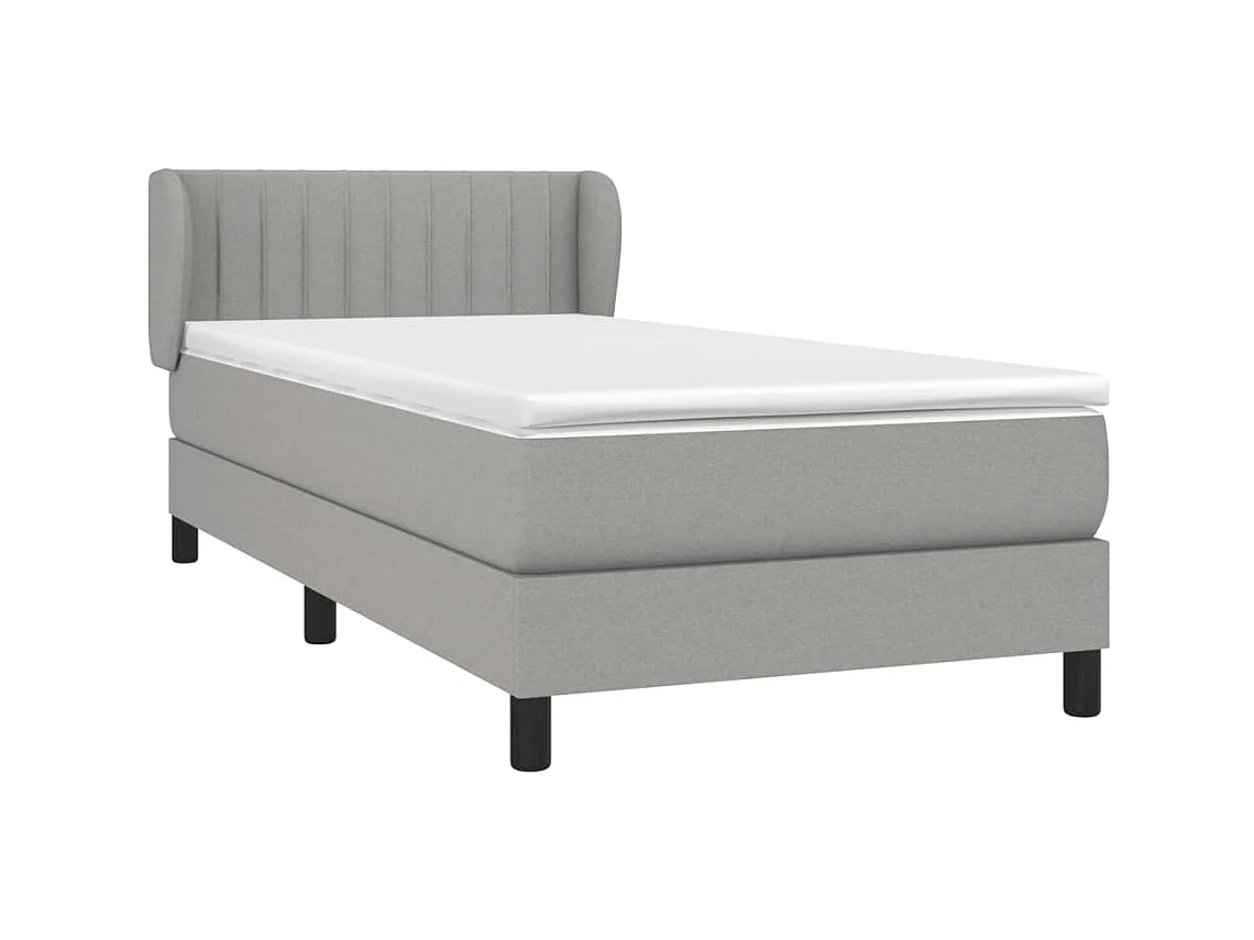 Conjunto Boxspring - 90x190 cm + Somieres + colchón tela gris claro ES35676