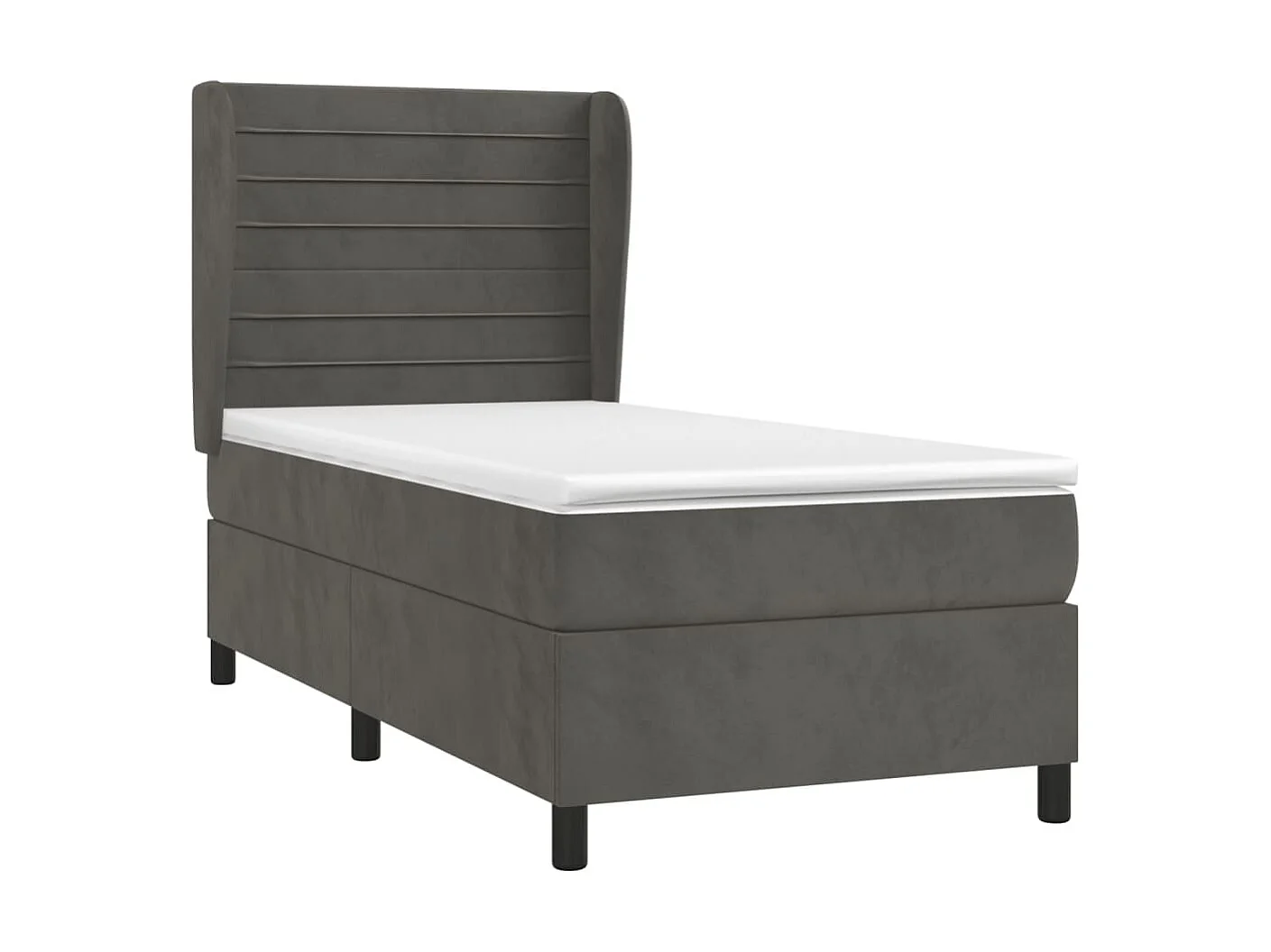 Conjunto Boxspring - 80x200 cm + Somieres + colchón terciopelo gris oscuro ES36282