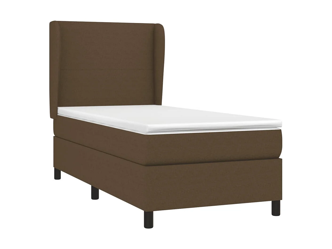 Cama continental com molas+ colchão 80x200 cm tecido castanho-escuro PT863634