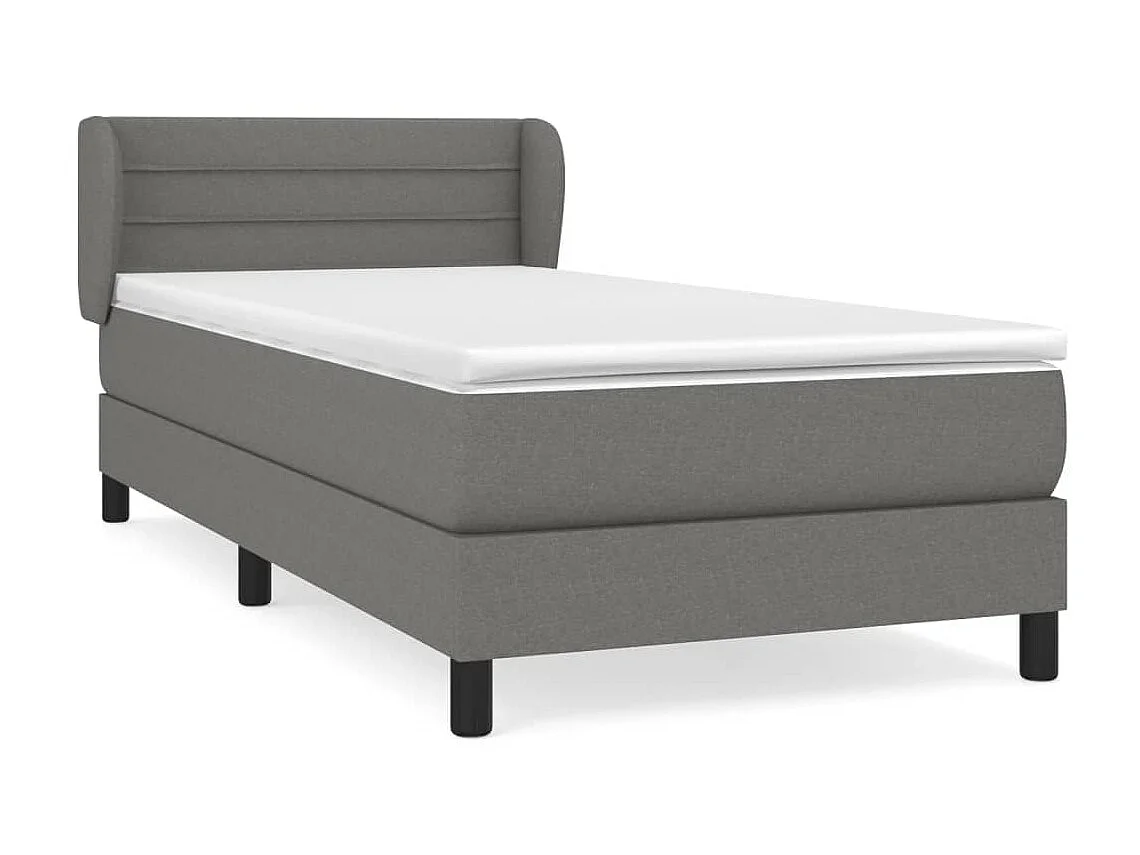 Conjunto Boxspring - 90x200 cm + Somieres + colchón tela gris oscuro ES37275