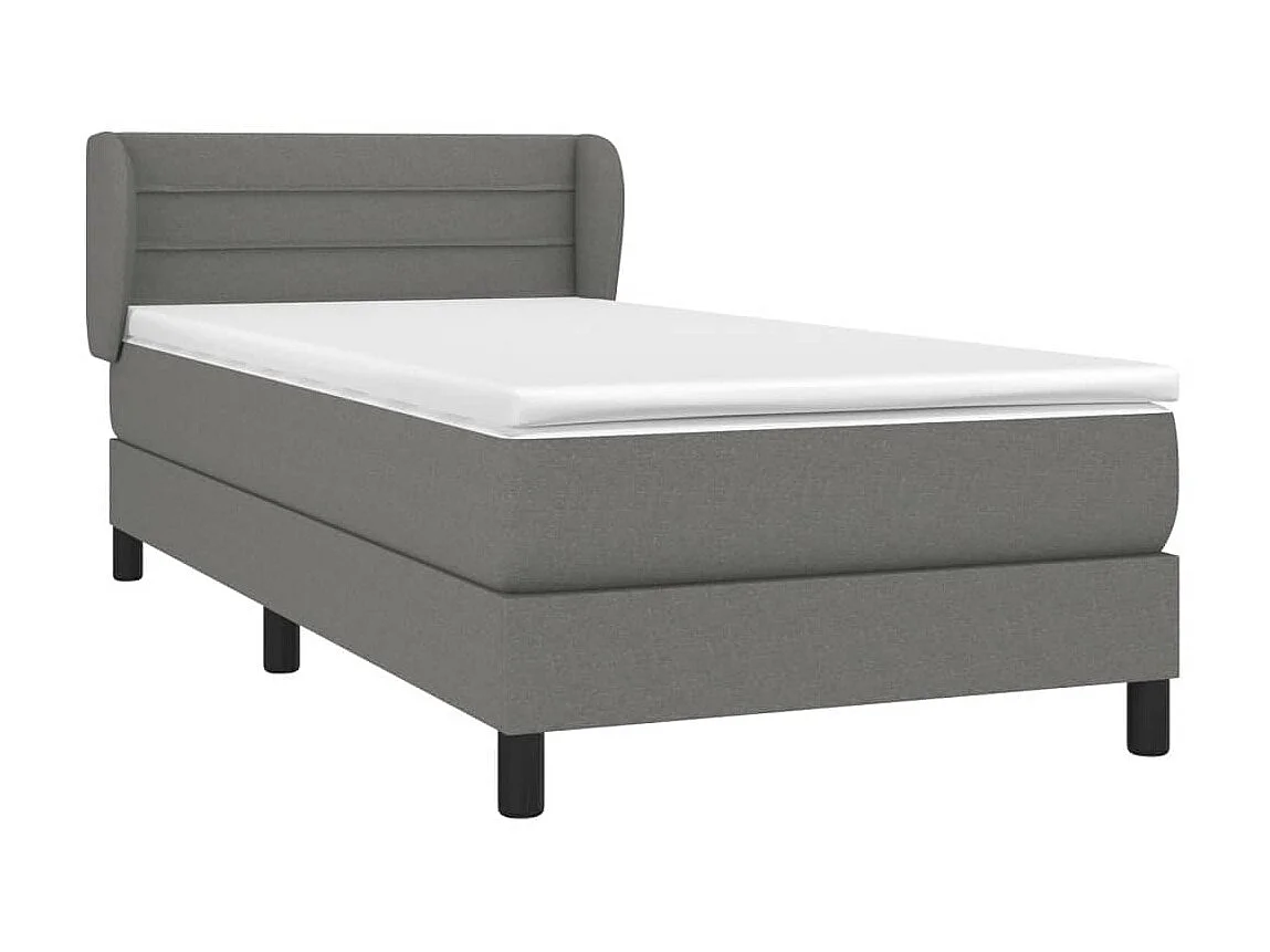 Conjunto Boxspring - 90x200 cm + Somieres + colchón tela gris oscuro ES37275