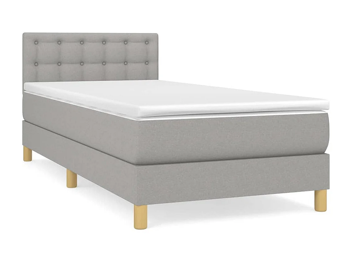 Boxspringbett mit Matratze,Bett für Schlafzimmer Hellgrau 100x200 cm Stoff -CFW60978