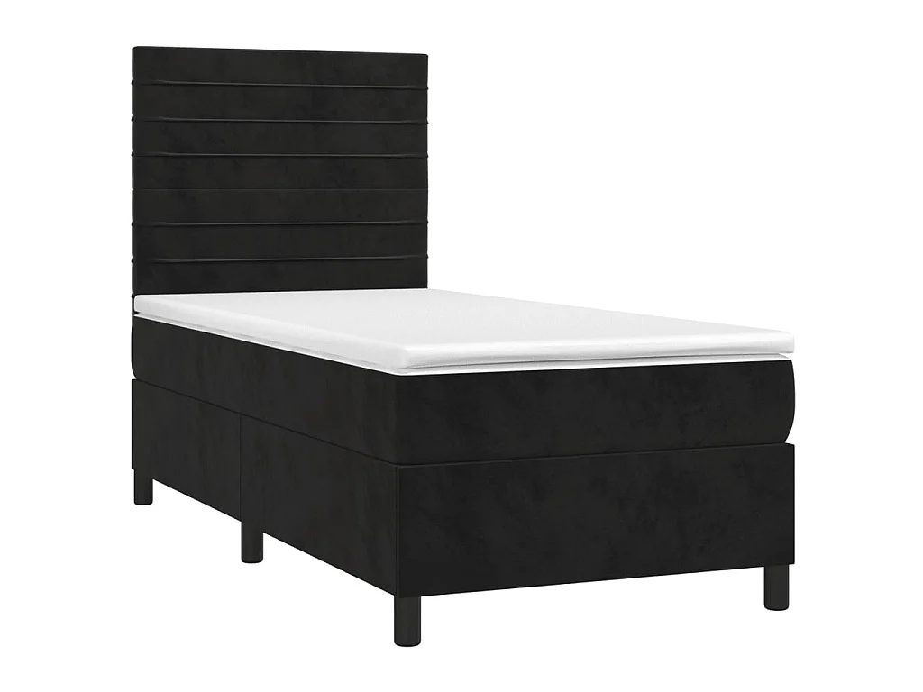 Boxspringbett mit Matratze,Bett für Schlafzimmer Schwarz 90x200 cm Samt -CFW43919