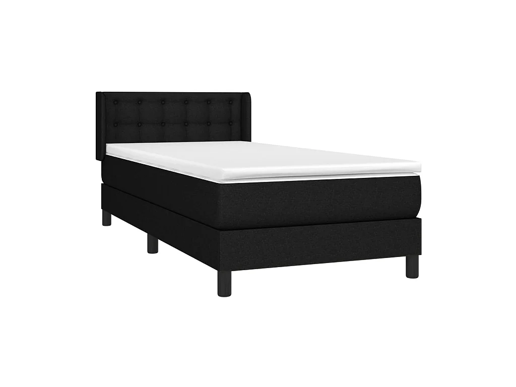 Cama continental com molas+ colchão 90x190 cm tecido preto PT858365