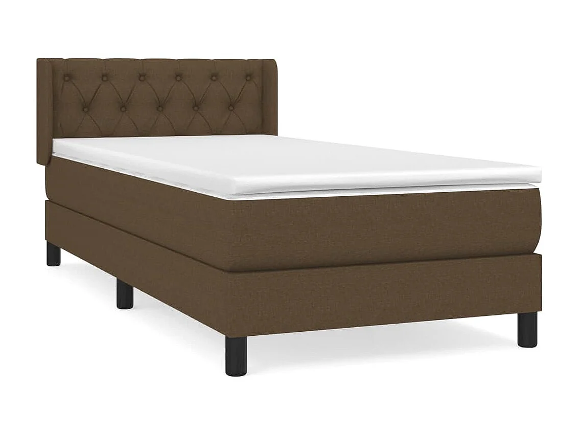 Conjunto Boxspring - 80x200 cm + Somieres + colchón tela marrón oscuro ES39974