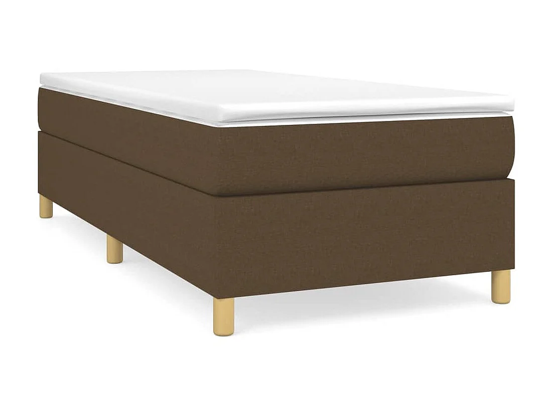 Conjunto Boxspring - 90x200 cm + Somieres + colchón tela marrón oscuro ES38701