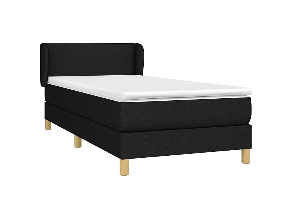 Conjunto Boxspring - 100x200 cm + Somieres + colchón tela negro ES41225