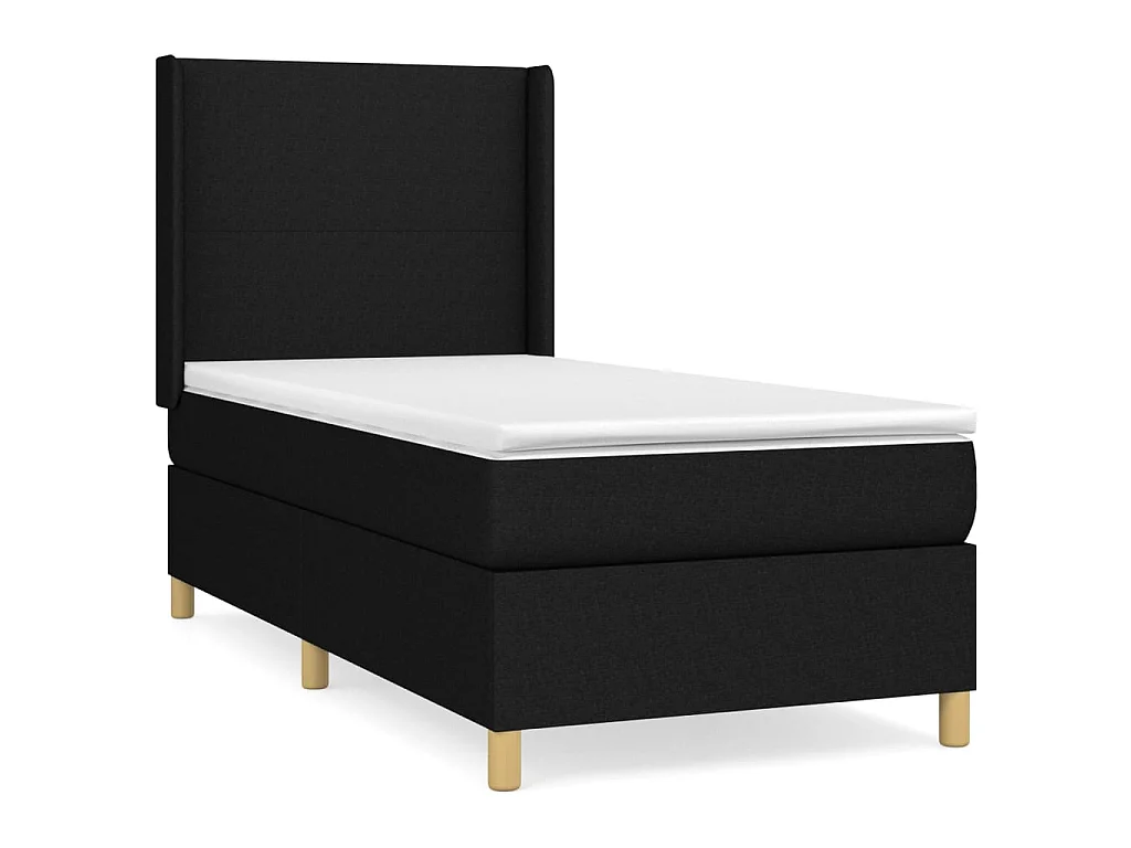 Conjunto Boxspring - 80x200 cm + Somieres + colchón tela negro ES38117