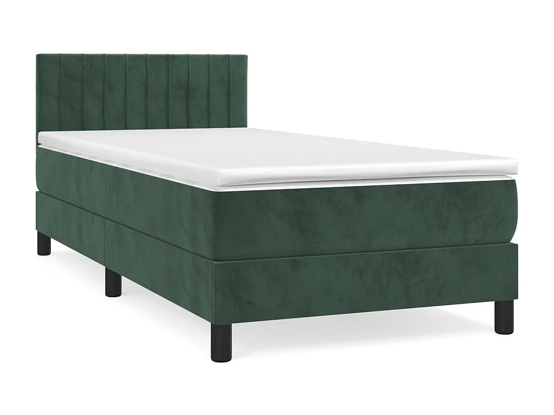 Ensemble complet boxspring - 100x200 cm + sommier tapissier + matelas Vert foncé SRGW29742