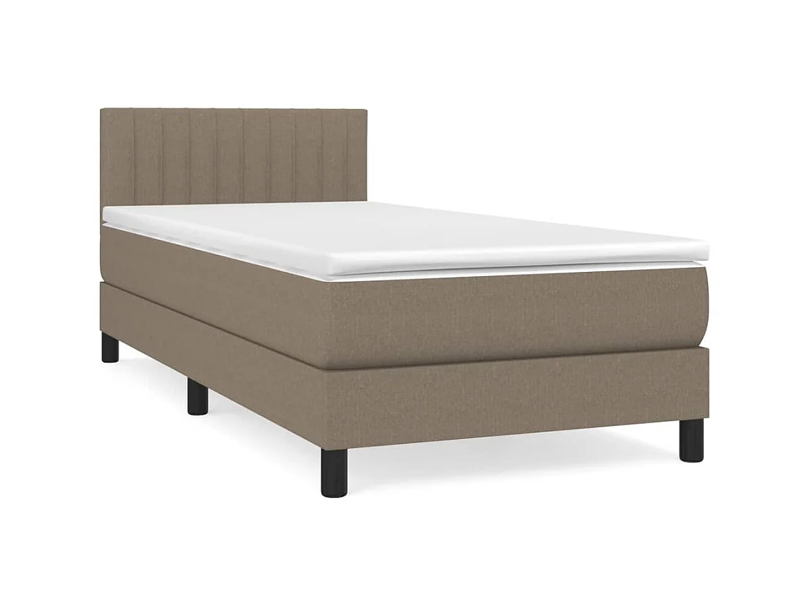 Conjunto Boxspring - 90x200 cm + Somieres + colchón tela gris taupe ES38336
