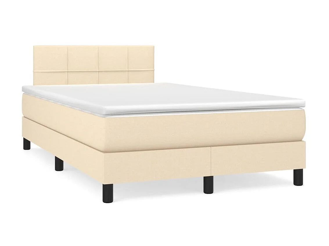 Boxspringbett mit Matratze,Bett für Schlafzimmer Creme 120x200 cm Stoff -CFW51329