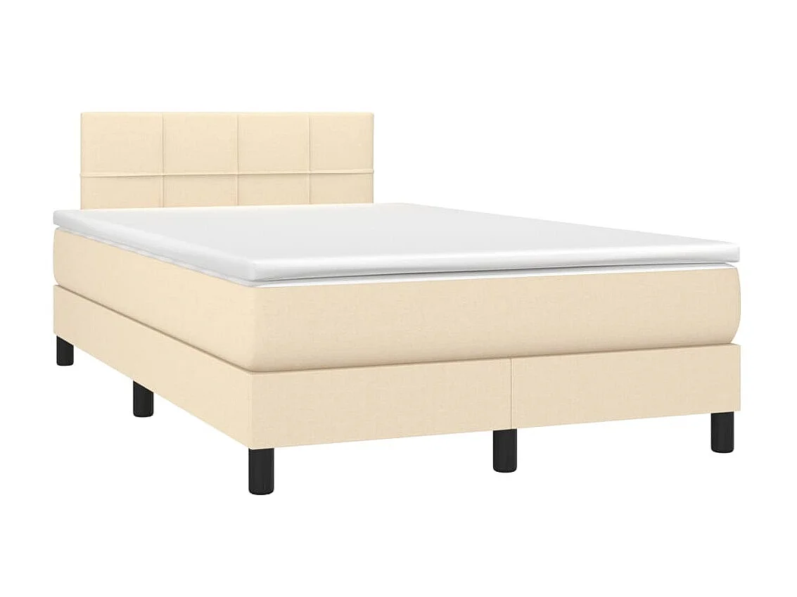 Boxspringbett mit Matratze,Bett für Schlafzimmer Creme 120x200 cm Stoff -CFW51329