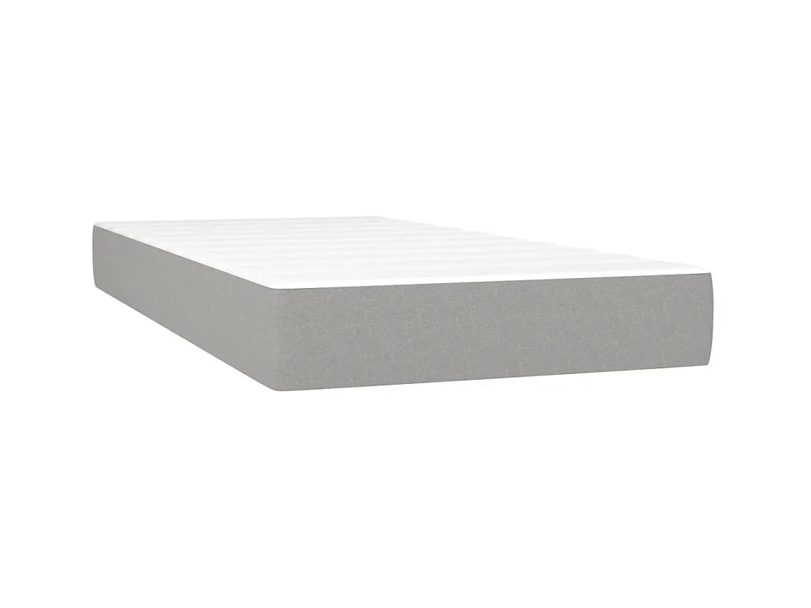 Ensemble complet boxspring - 80x200 cm + sommier tapissier + matelas Gris clair Tissu SRGW31404