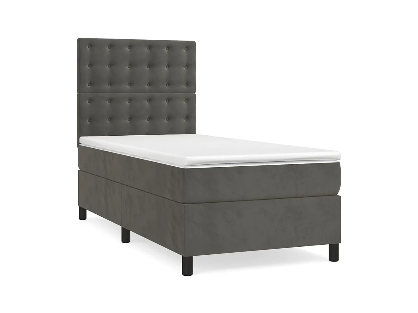 Ensemble complet boxspring - 100x200 cm + sommier tapissier + matelas Gris foncé SRGW78540