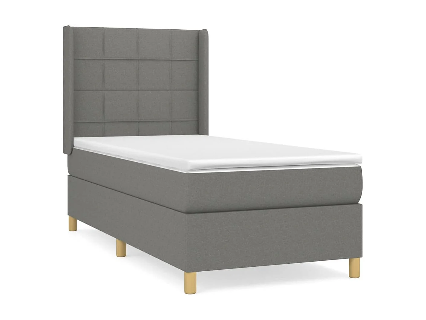 Cama continental com molas+ colchão 90x190 cm tecido cinza-escuro PT706184