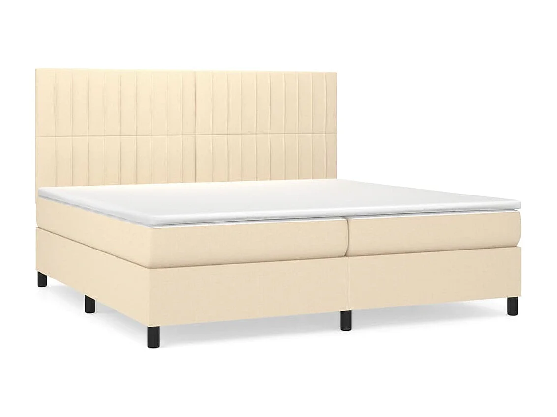 Boxspringbett mit Matratze,Bett für Schlafzimmer Creme 200x200 cm Stoff -CFW13977
