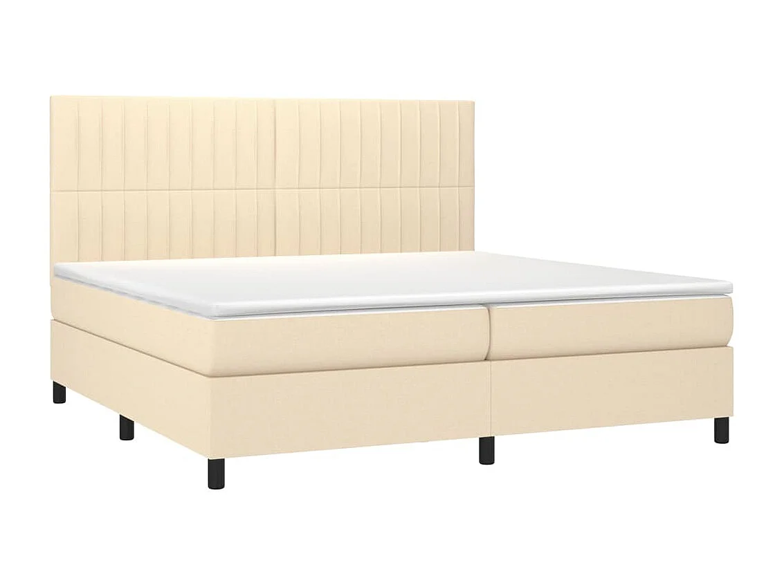 Boxspringbett mit Matratze,Bett für Schlafzimmer Creme 200x200 cm Stoff -CFW13977
