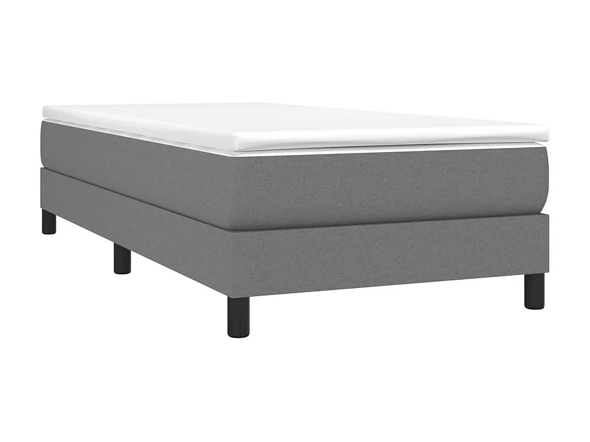 Ensemble complet boxspring - 90x190 cm + sommier tapissier + matelas Gris foncé Tissu SRGW75014