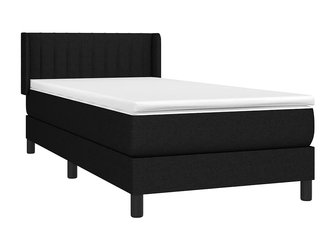 Ensemble complet boxspring - 80x200 cm + sommier tapissier + matelas Noir Tissu SRGW49284