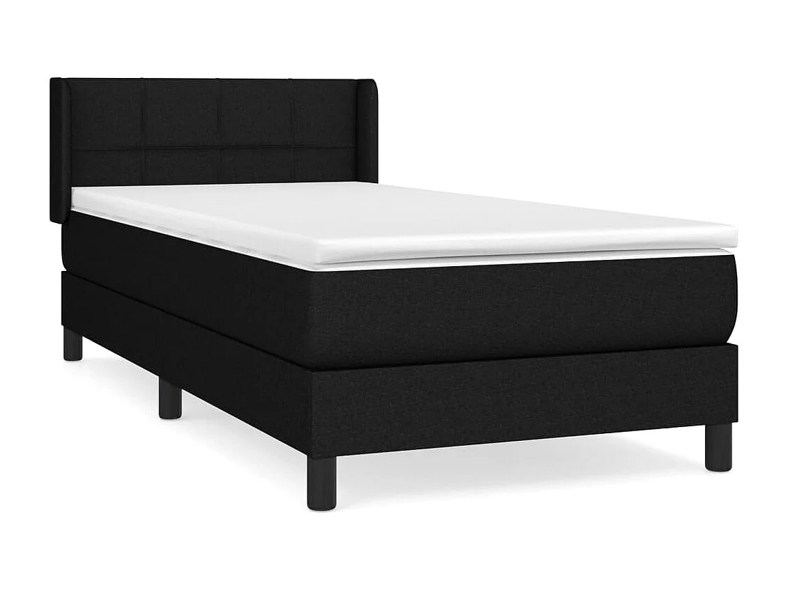 Ensemble complet boxspring - 80x200 cm + sommier tapissier + matelas Noir Tissu SRGW39895