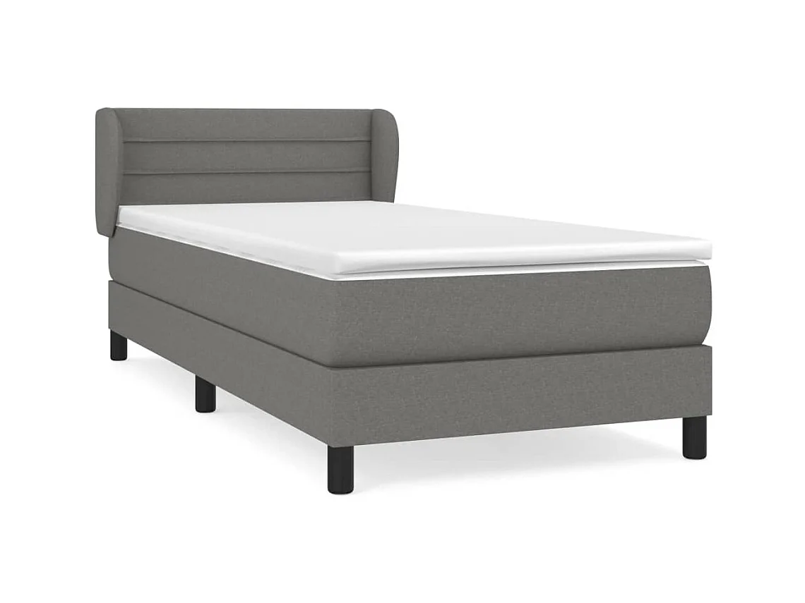 Ensemble complet boxspring - 80x200 cm + sommier tapissier + matelas Gris foncé Tissu SRGW74312