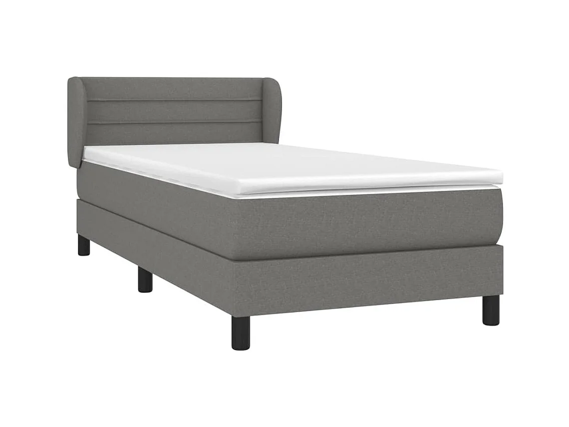 Ensemble complet boxspring - 80x200 cm + sommier tapissier + matelas Gris foncé Tissu SRGW74312
