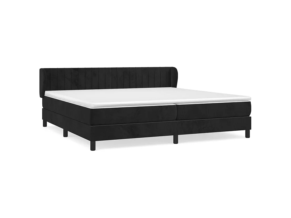 Ensemble complet boxspring - 200x200 cm + sommier tapissier + matelas Noir Velours SRGW84780