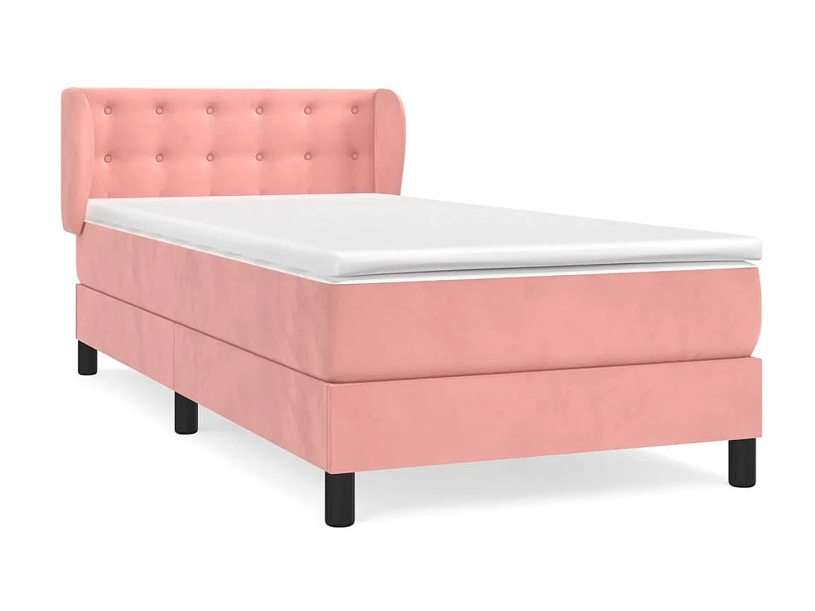Boxspringbett mit Matratze,Bett für Schlafzimmer Rosa 90x200 cm Samt -CFW32570