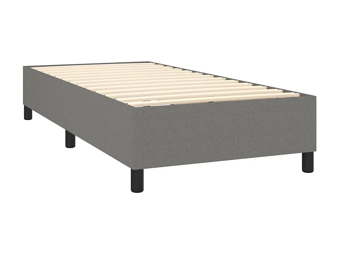 Conjunto Boxspring - 80x200 cm + Somieres + colchón + luces LED tela gris oscuro ES43372