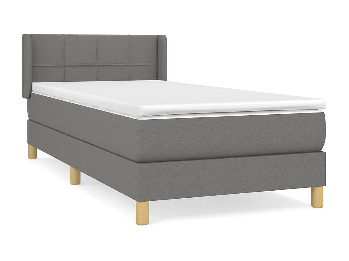 Conjunto Boxspring - 90x200 cm + Somieres + colchón tela gris oscuro ES36248