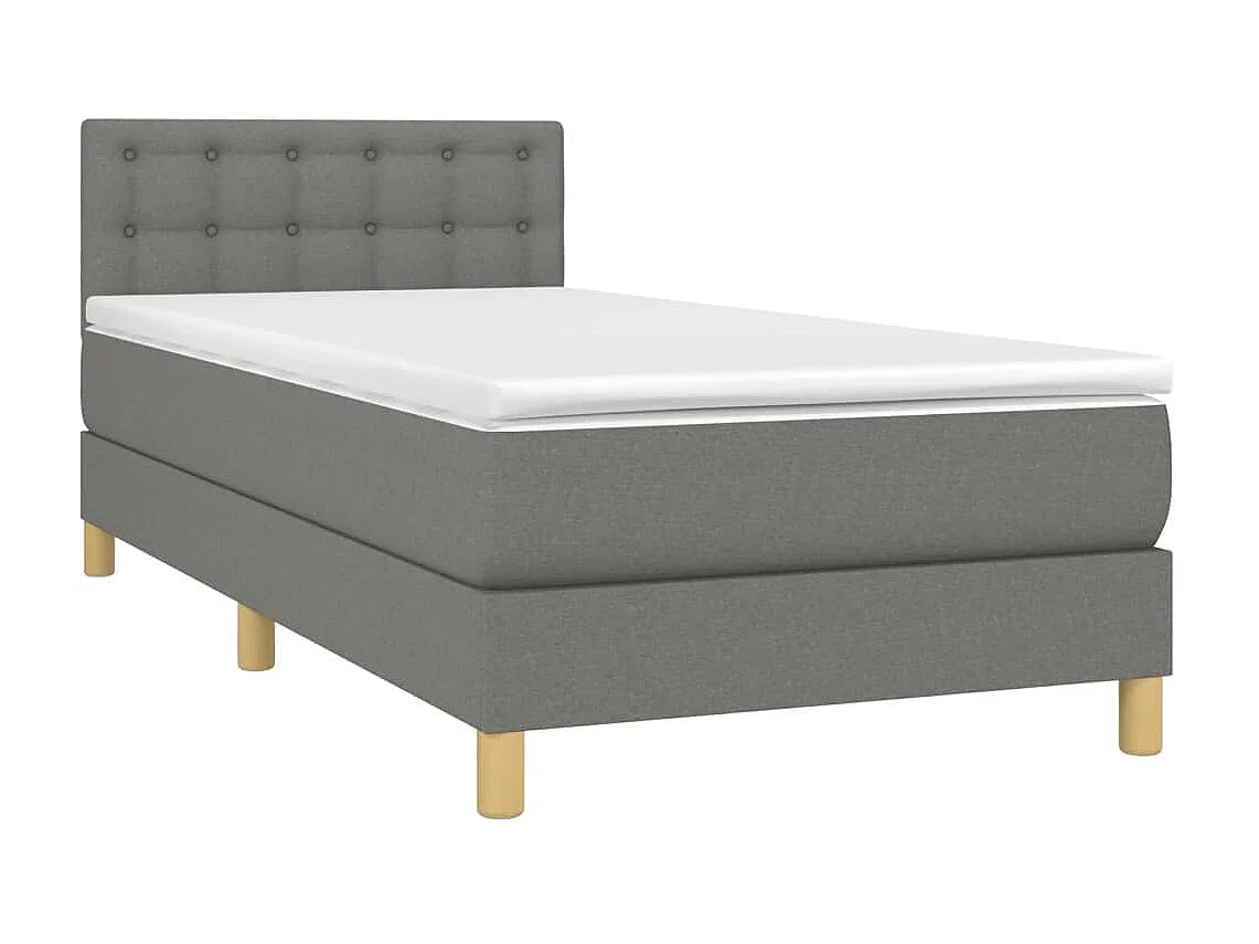 Boxspringbett mit Matratze,Bett für Schlafzimmer Dunkelgrau 100x200 cm Stoff -CFW66043
