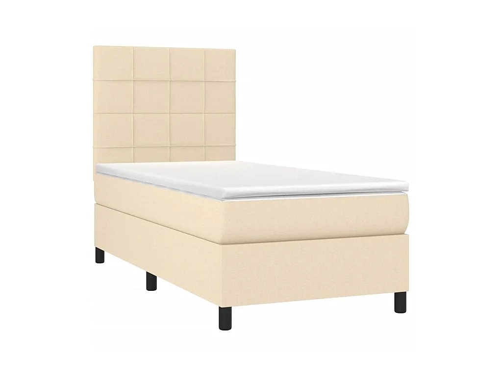 Boxspringbett mit Matratze,Bett für Schlafzimmer Creme 100x200 cm Stoff -CFW24624