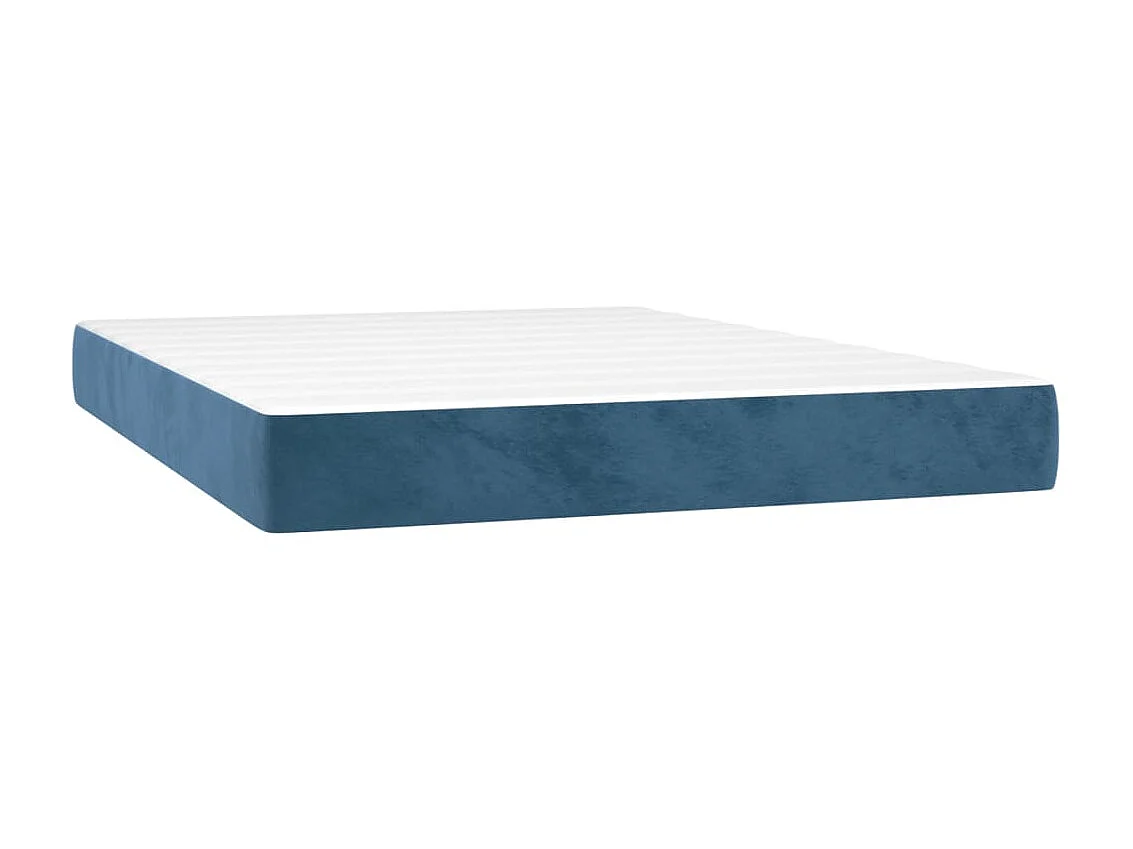 Lit-140x190 cm avec sommier tapissier + matelas Bleu foncé Velours SRGW55604