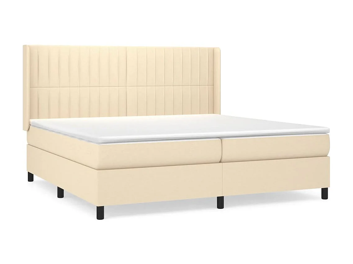 Boxspringbett mit Matratze,Bett für Schlafzimmer Creme 200x200 cm Stoff -CFW49315