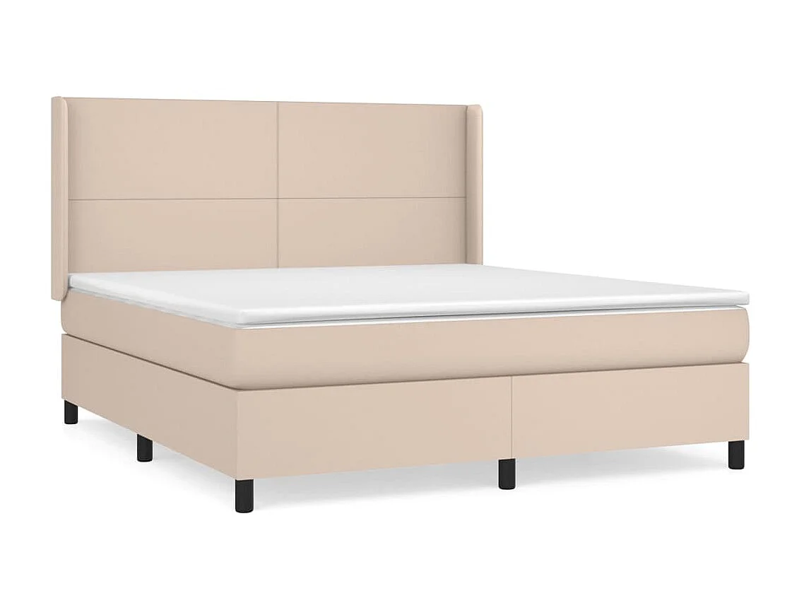 Ensemble complet boxspring - 160x200 cm + sommier tapissier + matelas Cappuccino SRGW94620