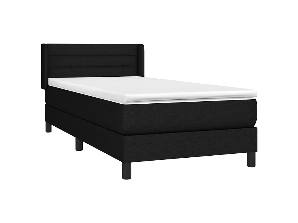 Cama continental com molas+ colchão 90x190 cm tecido preto PT755887