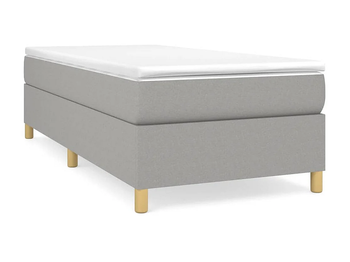 Ensemble complet boxspring - 80x200 cm + sommier tapissier + matelas Gris clair Tissu SRGW91398