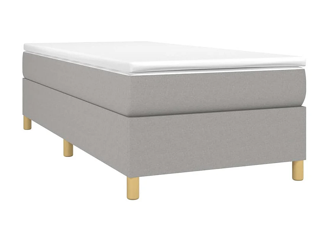 Ensemble complet boxspring - 80x200 cm + sommier tapissier + matelas Gris clair Tissu SRGW91398
