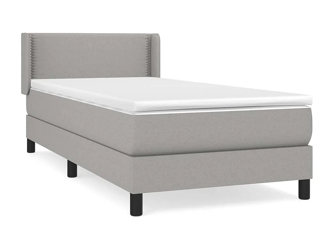 Conjunto Boxspring - 100x200 cm + Somieres + colchón tela gris claro ES37877