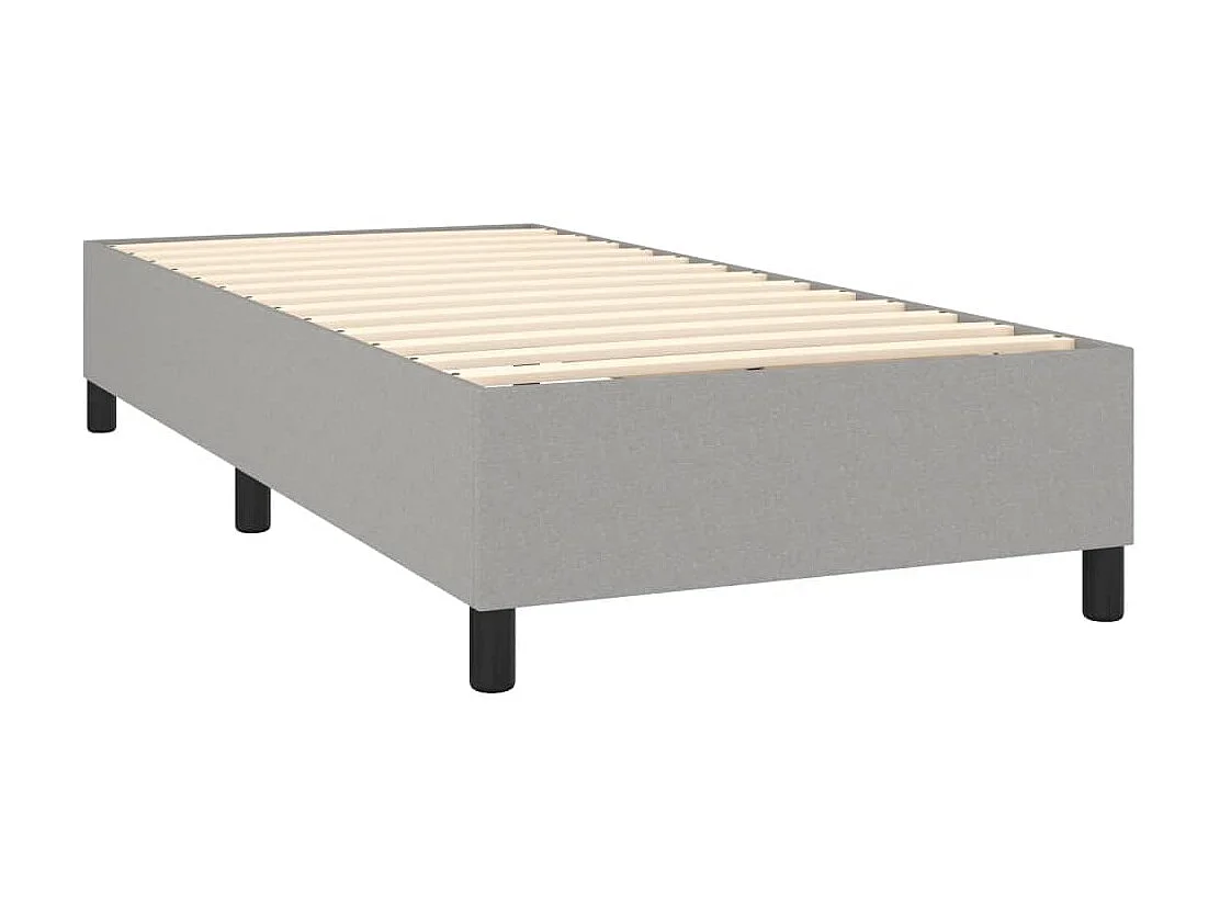 Conjunto Boxspring - 90x190 cm + Somieres + colchón + luces LED tela gris claro ES43520