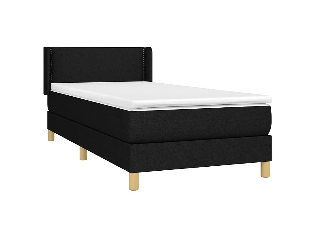 Conjunto Boxspring - 100x200 cm + Somieres + colchón tela negro ES40974