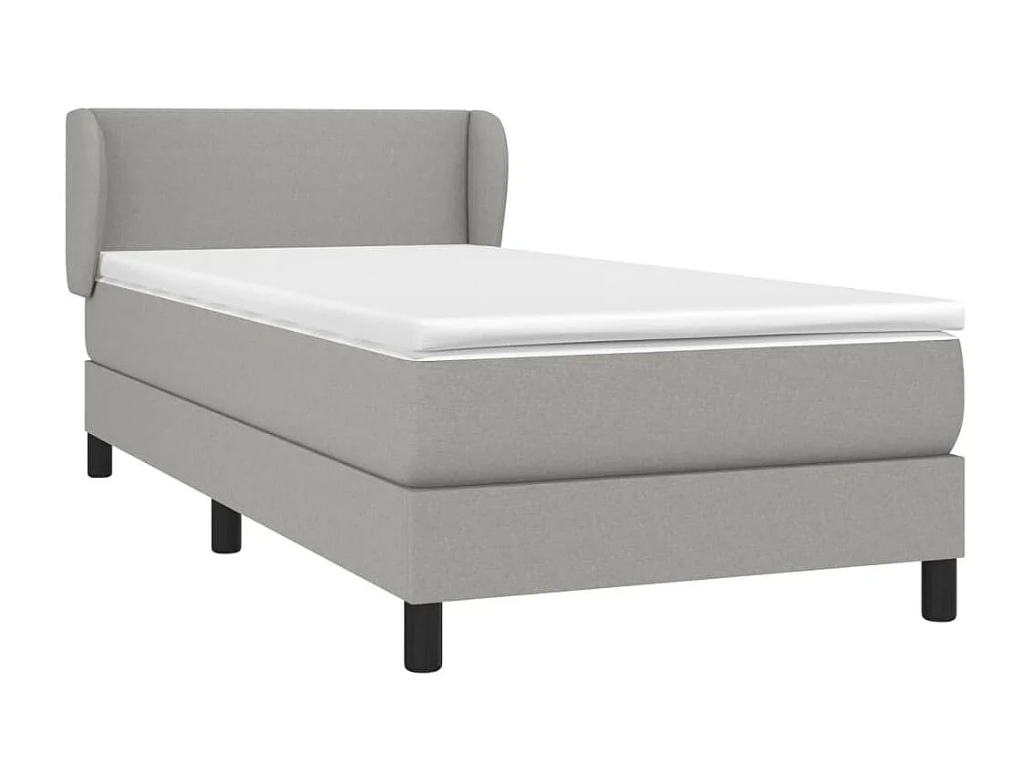 Cama continental com molas+ colchão 100x200 cm tecido cinzento-claro PT489428