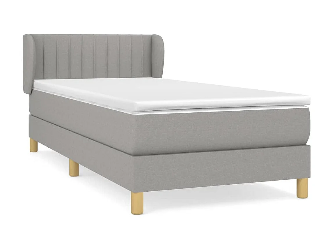 Conjunto Boxspring - 80x200 cm + Somieres + colchón tela gris claro ES36140