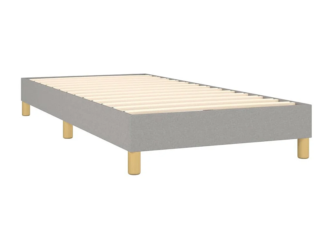 Conjunto Boxspring - 90x190 cm + Somieres + colchón tela y LED gris claro ES43748